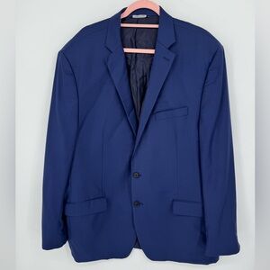 Ralph Lauren Men's Navy Blue Business Blazer Suit Jacket Size 48 Long 100% Wool